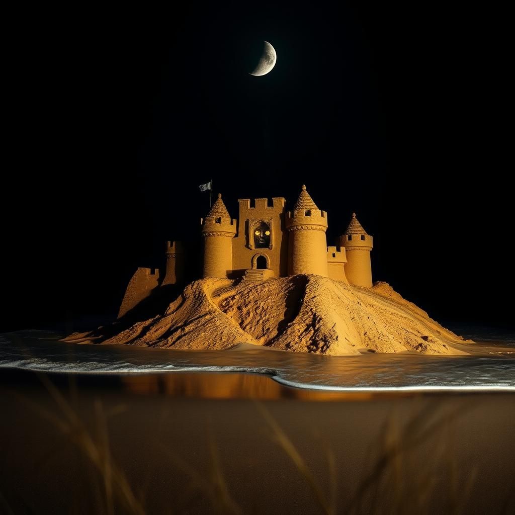 Golden Sandcastle Under Moonlight, High Fidelity
