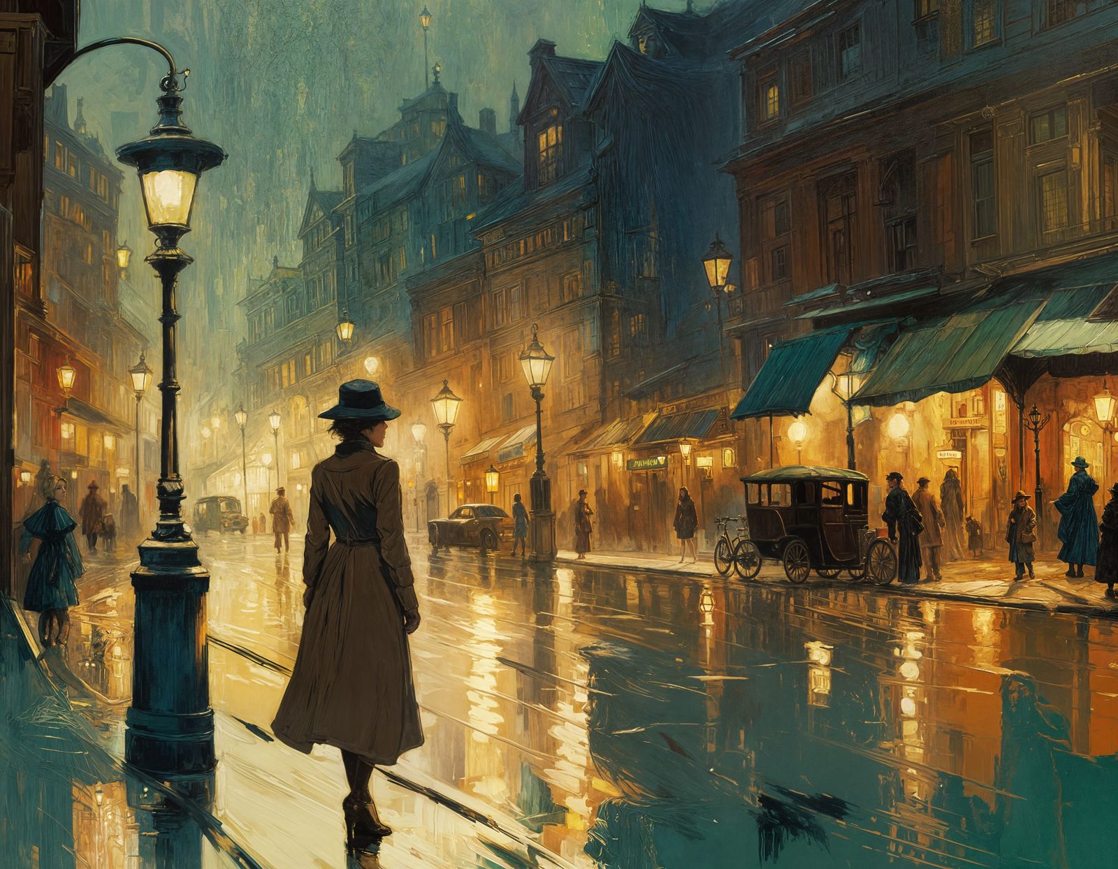 Noir, in Neo-Expressionist Oil Painting Style