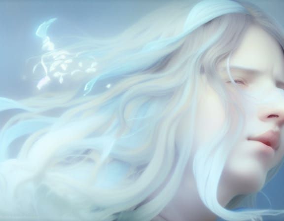 Sorrowful Goddess Portrait in Art Nouveau Style