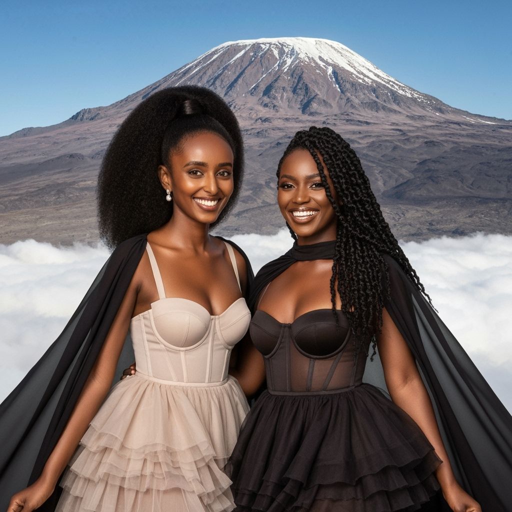 Women Ascend Mount Kilimanjaro In Alpine Couture