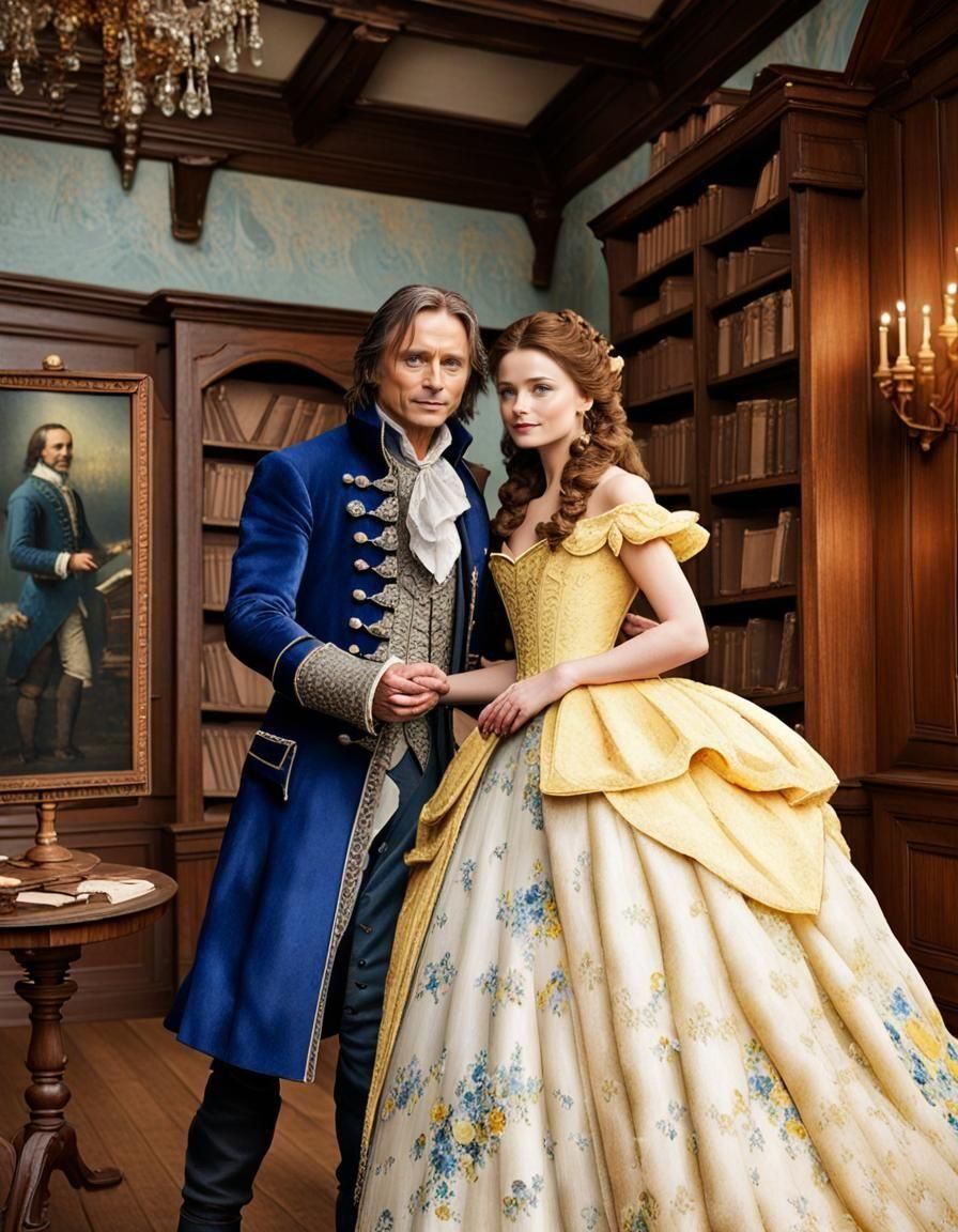 Rumplestiltskin and Belle: Neo-Impressionist Oil Painting