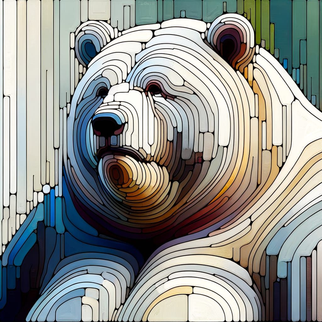 Abstract Bear Portrait in Expressionist Style