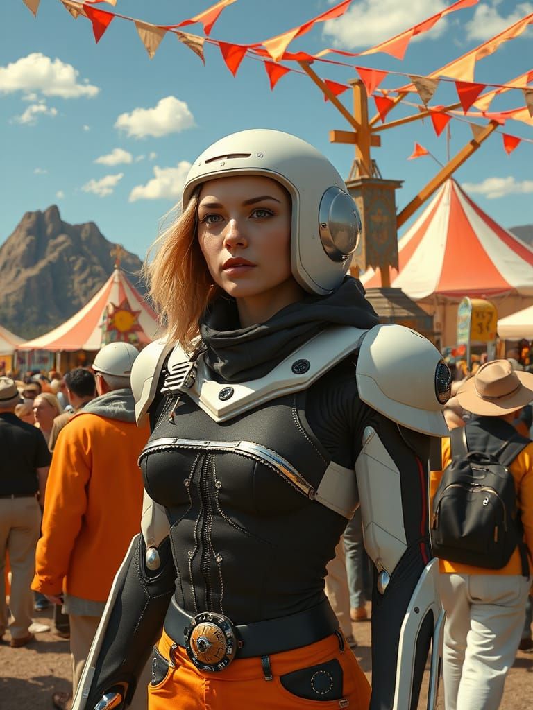 Android Mountain Queen in Rockwell-Egorov Style