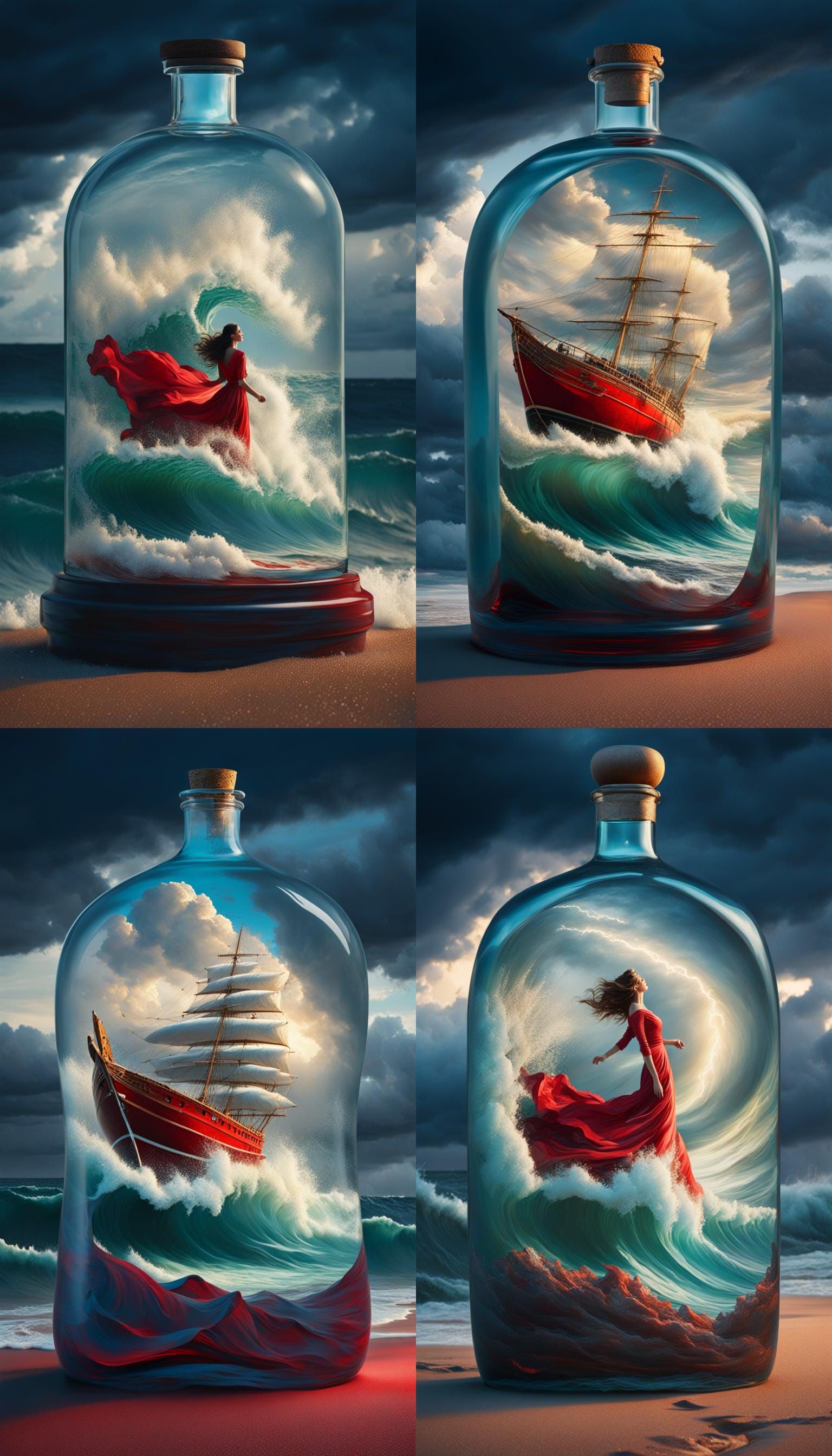 Bild: Sturm im Glas. Bitte das Glas wieder zurückgeben.