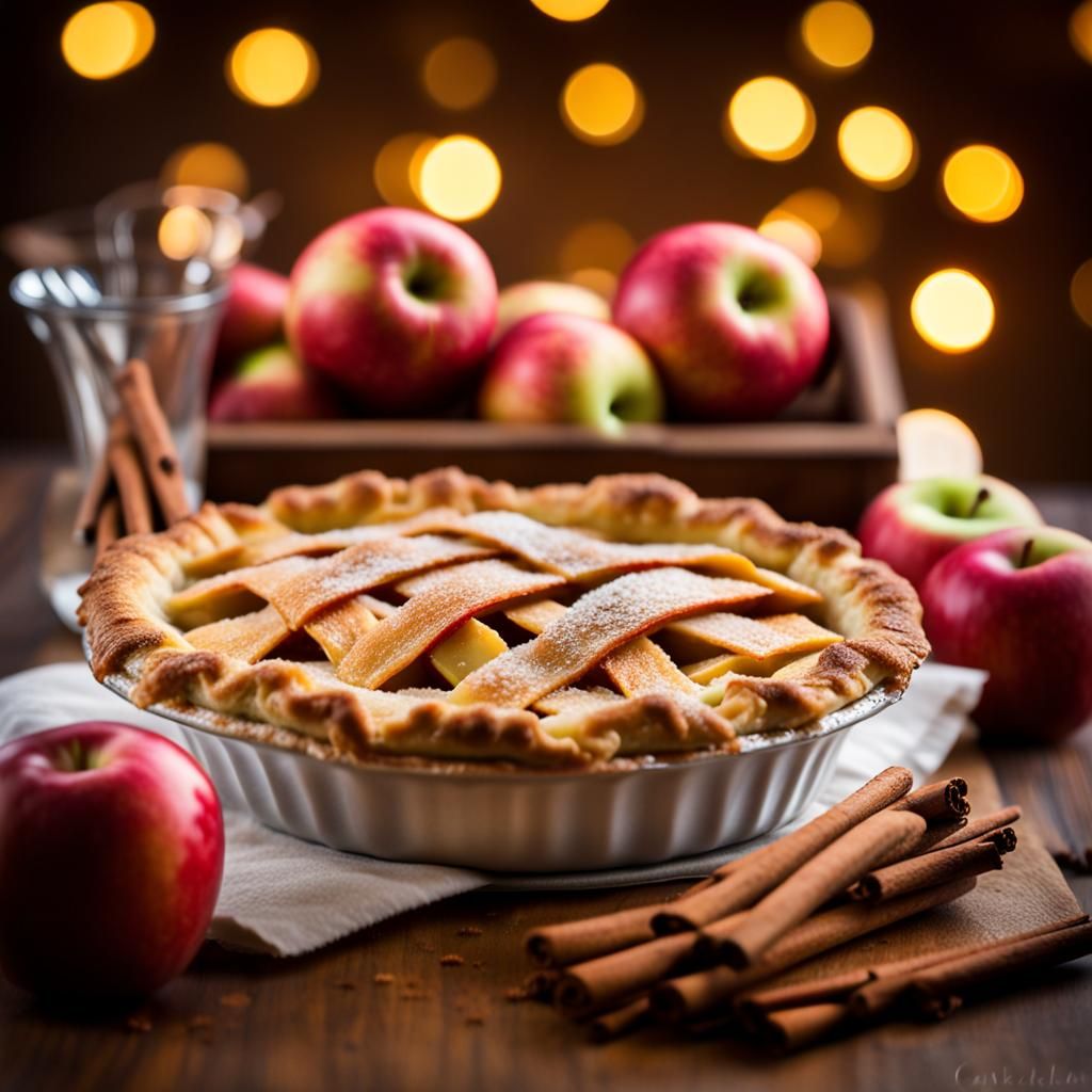 Classic Apple Pie with Cinnamon, Professional Photography