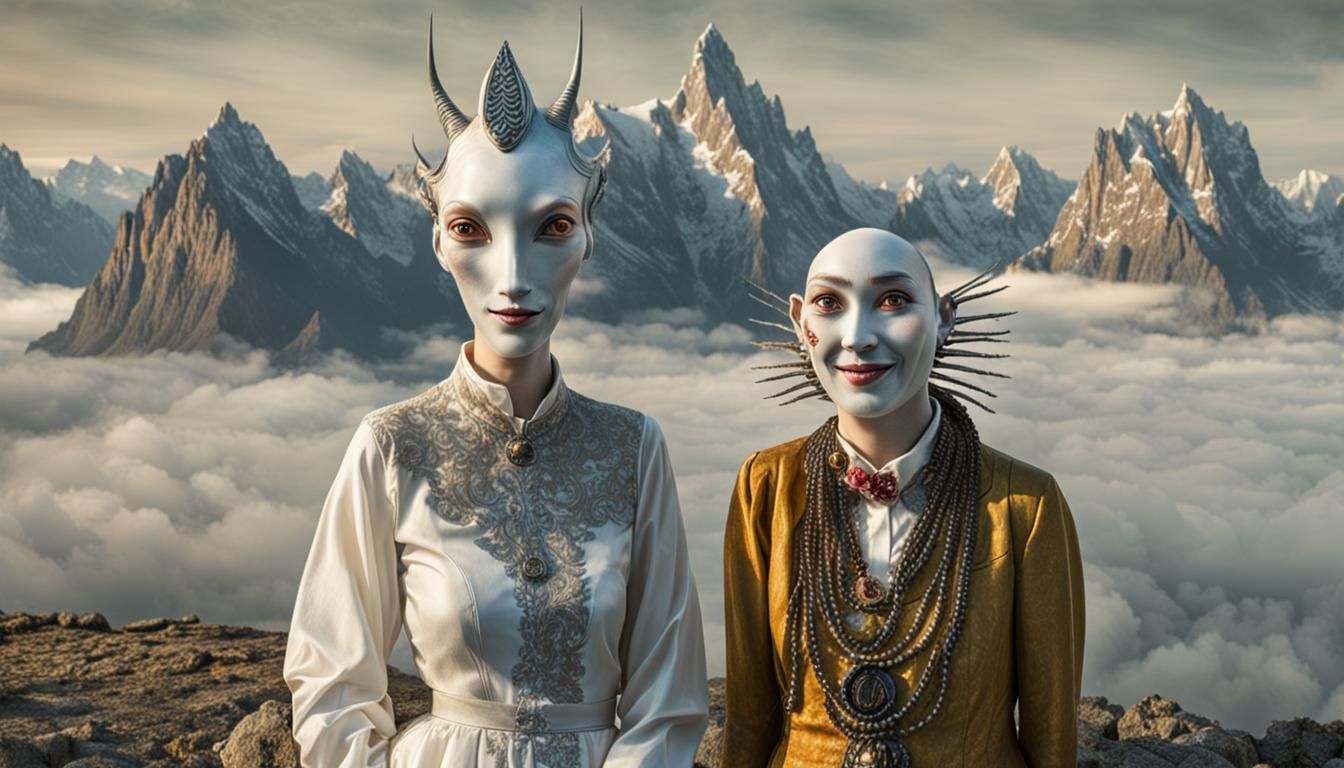 genuflecting to the drone taking 'Tourist Shots...'