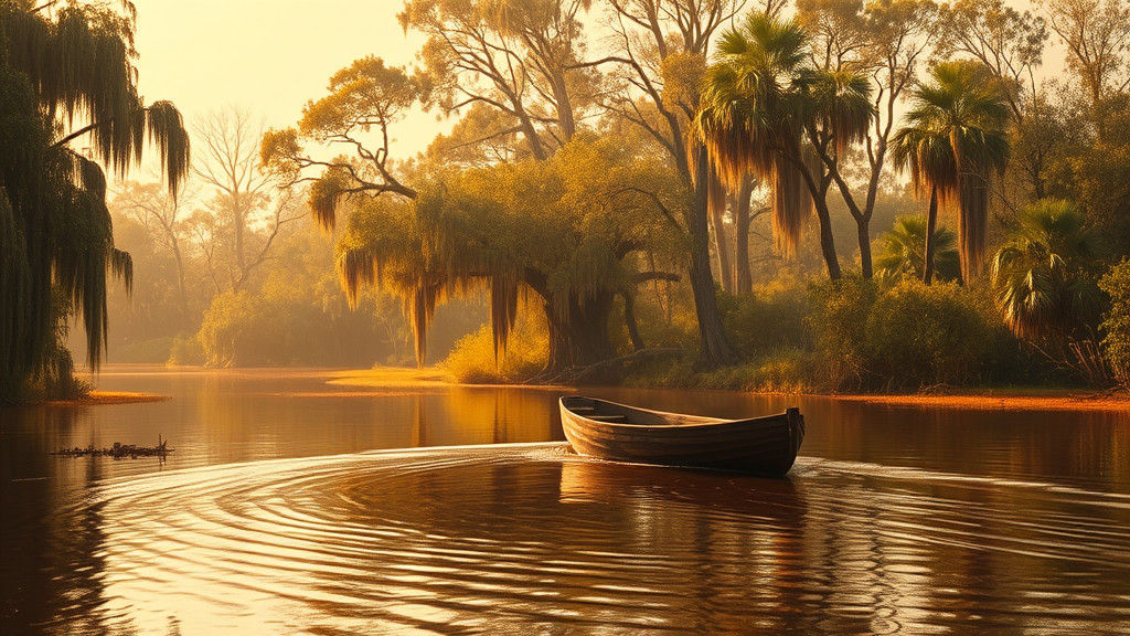 Louisiana Bayou in Impressionist Surrealist Style