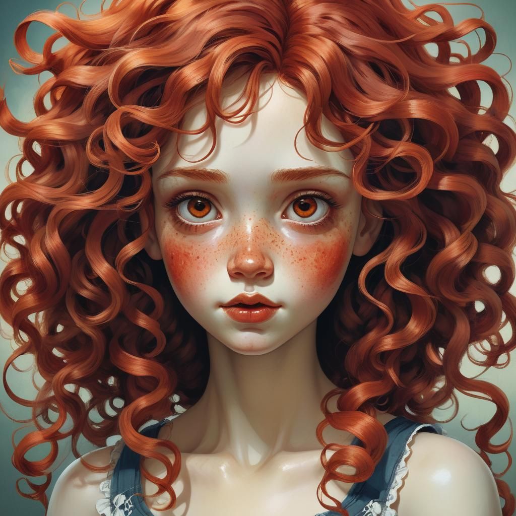 Art Nouveau Ragged Doll Portrait in 8K