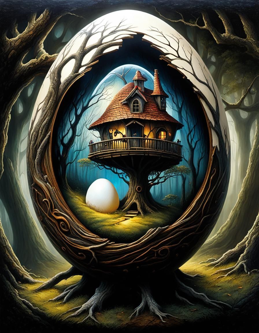 treehouse inside egg