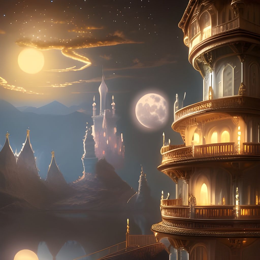 Luxurious Ivory City in Dreamy Landscape