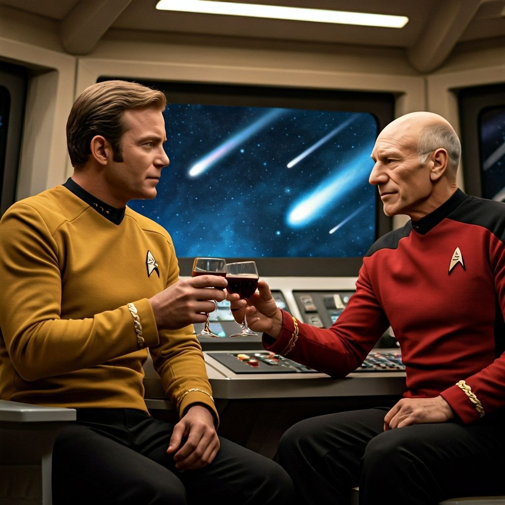 Star Trek Captains Toast in Cozy Spaceship Cabin