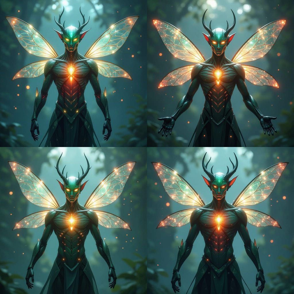 Majestic Crystal Hybrid in Ethereal Bioluminescent Light