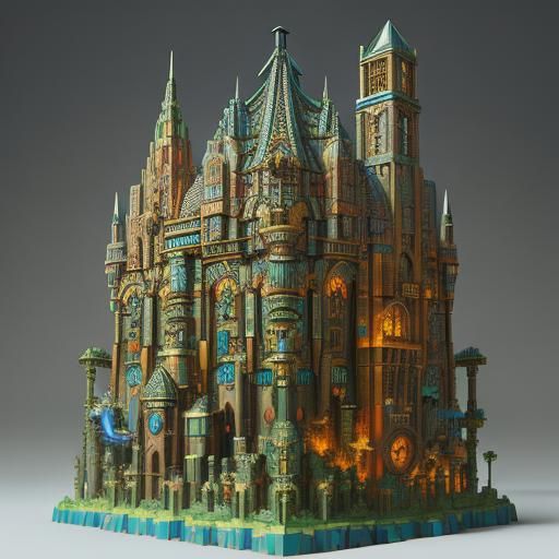 mandelbulb romanesque bismuth dieselpunk mandelbulb cubism low poly radiant Dan Witz primitivism Ben Bocquelet