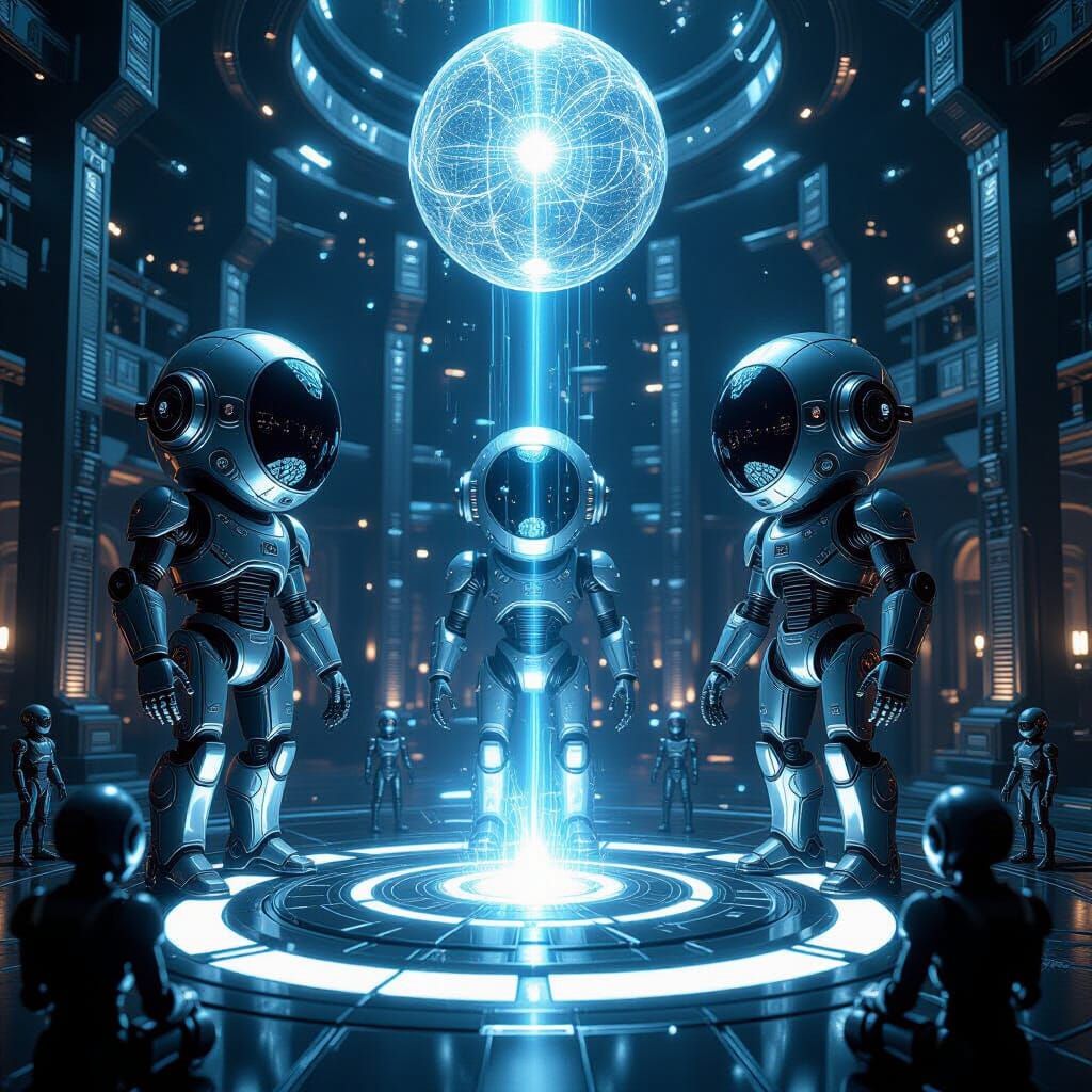 Cosmic Orbs Explain Laws of Infinity to Robots