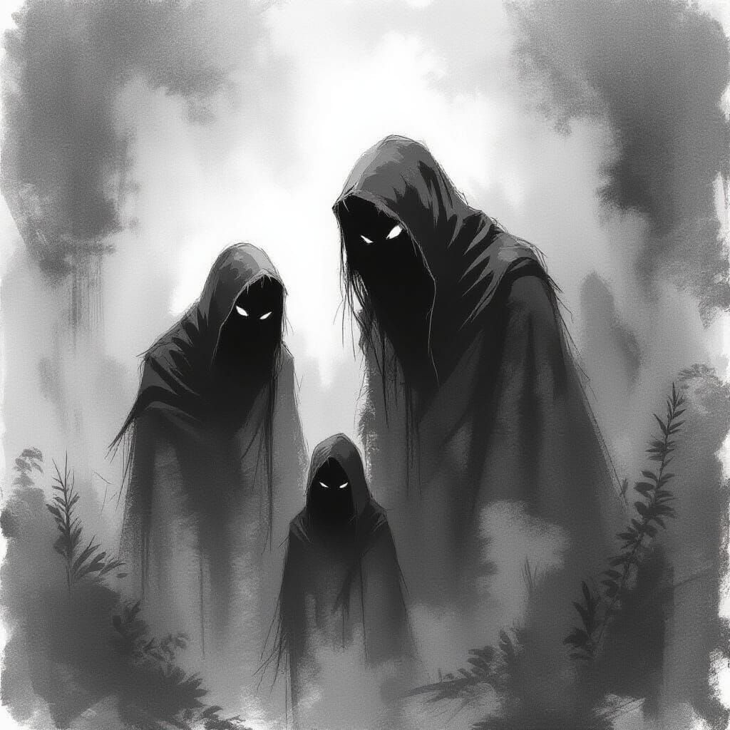 Moody Figures Emerge from Shadows with Charcoal Texture