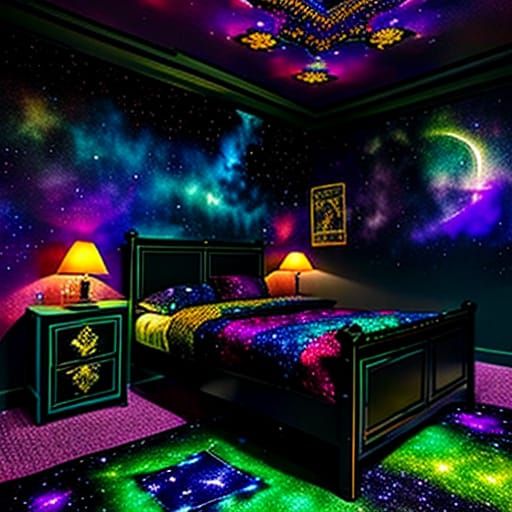 Night Sky Kid's Bedroom Hideaway in Art Deco Style