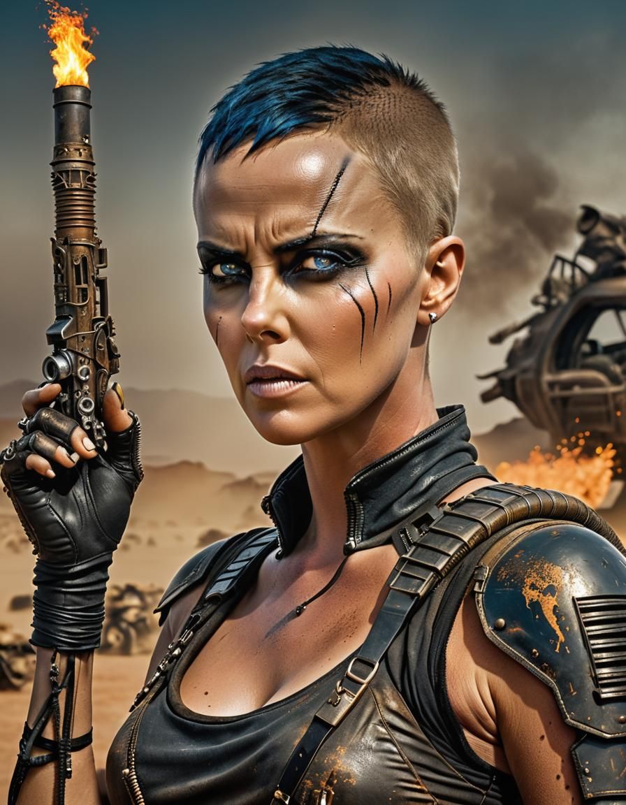 Furiosa in Wasteland: Cinematic Matte Painting