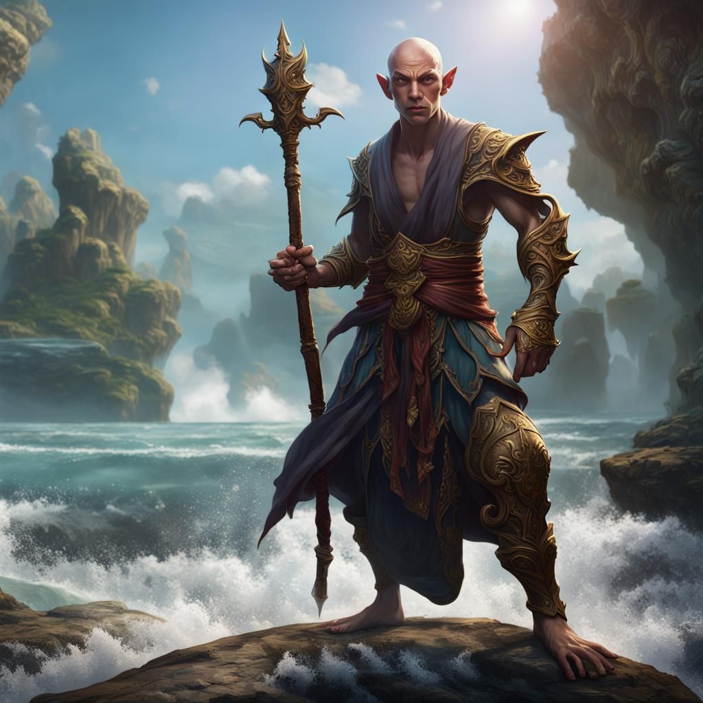 Sea Elf Monk Fantasy Art