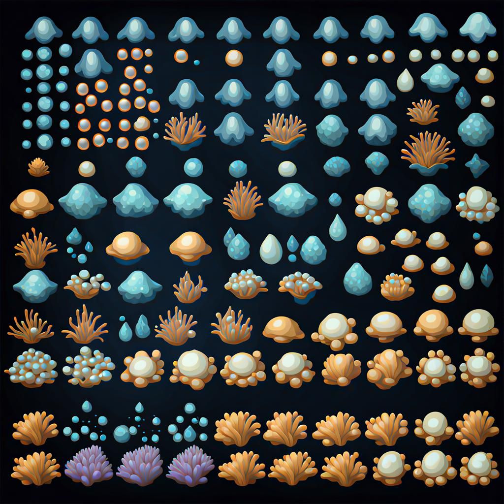 Underwater Ocean Game Sprite Sheet in 2D