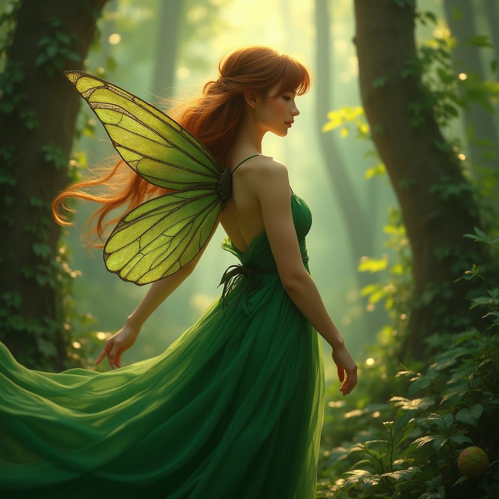 Ethereal Fairy Woman in Vintage 35mm Film Style