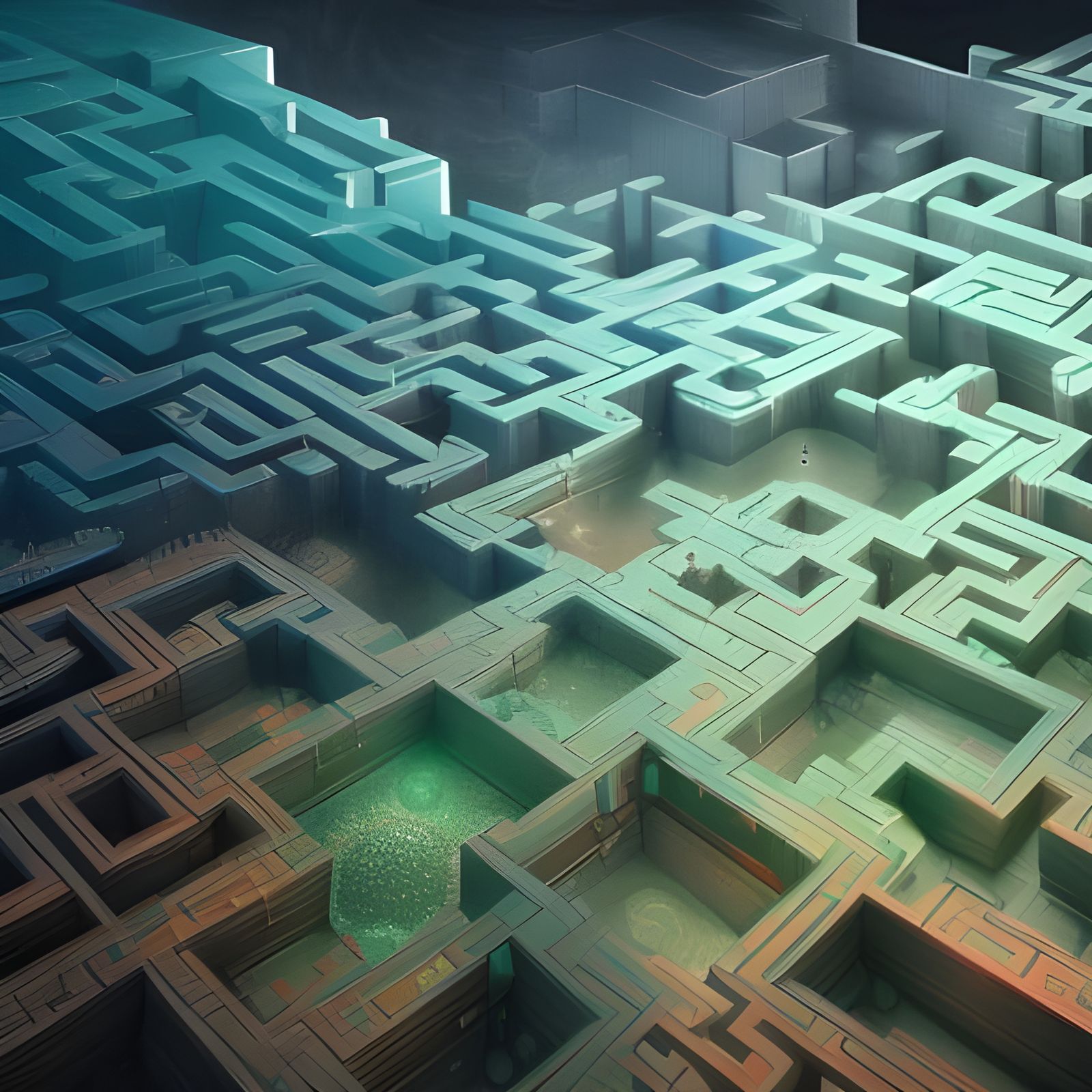 Intricate Space Maze Puzzle with Human Cells