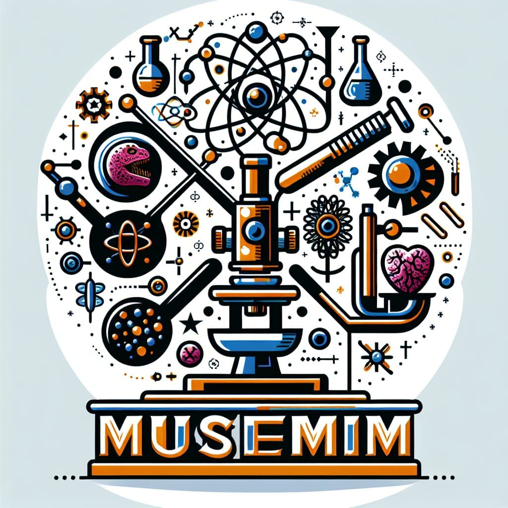 Modern Science Museum Logo with Intertwined Elements