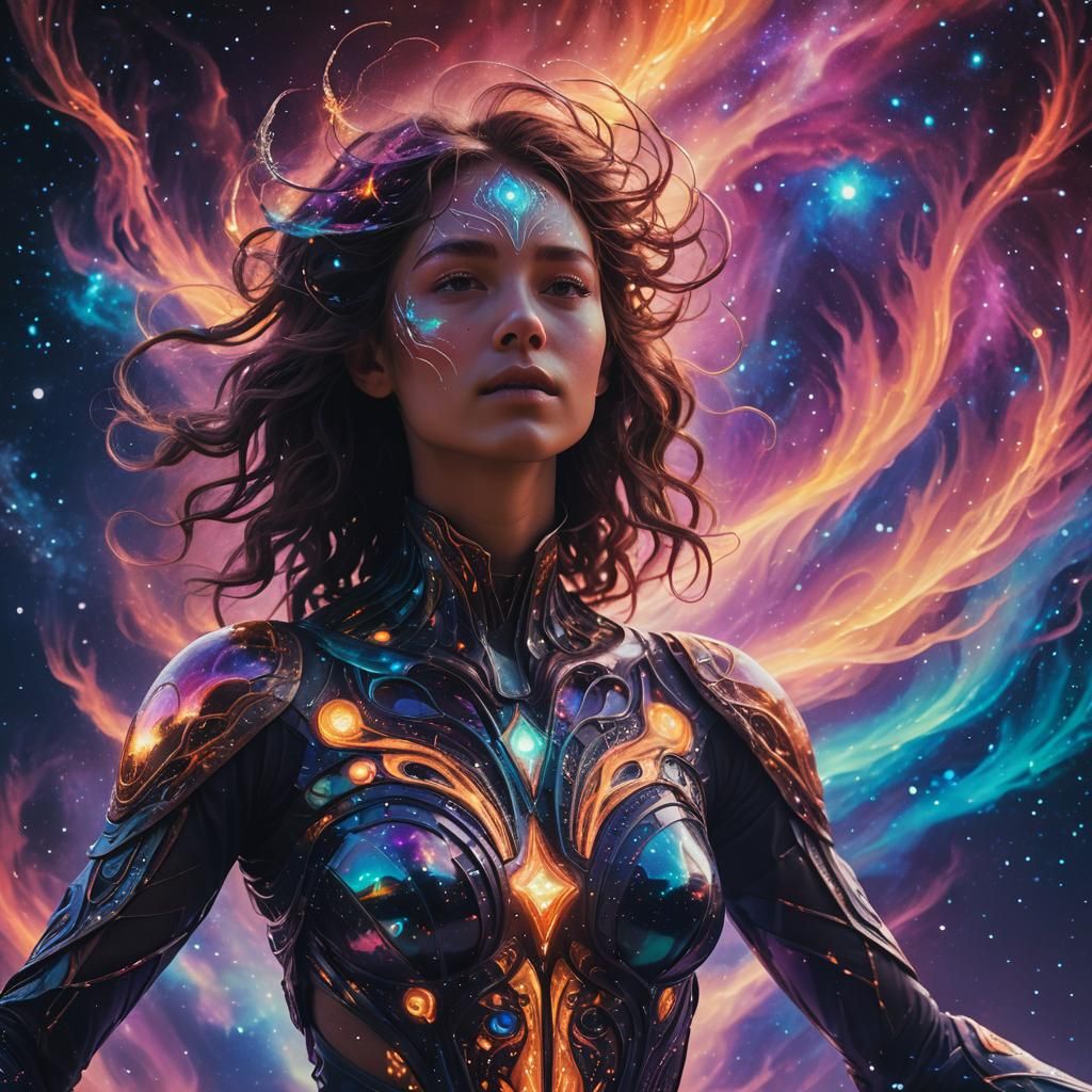 Cosmic Surrealism Portrait of an Alien Being