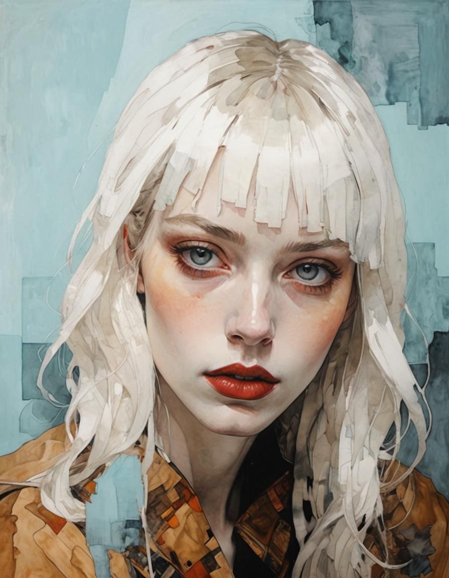 Elegant Goth Girl: High Contrast Minimalist Portrait