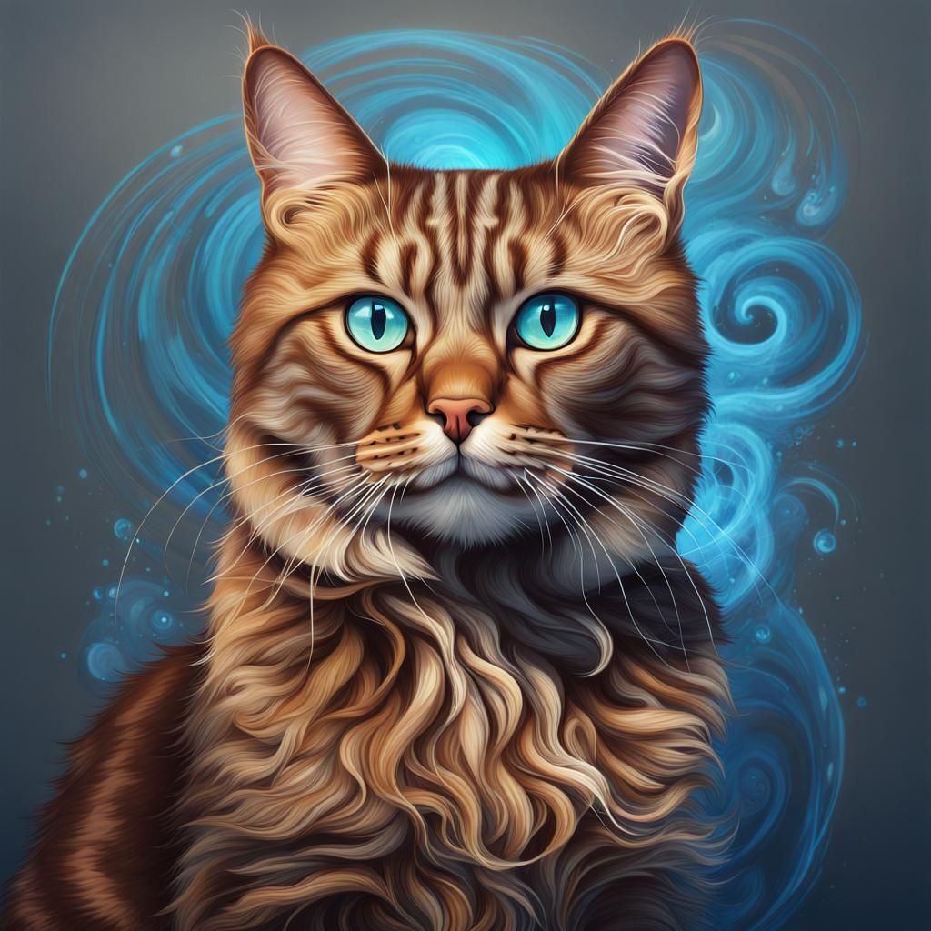 Majestic Brown Cat Spirit Animal in 8K