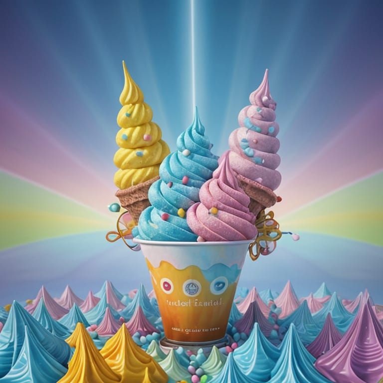 Ice Cream Wonderland: A Whimsical 3D Digital Art