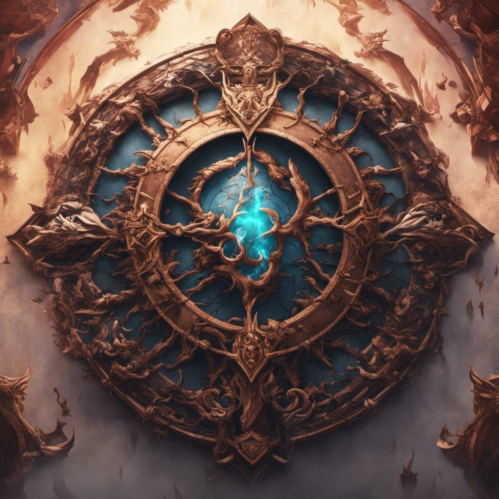 Intricate Sisterhood Emblem in Deep Color