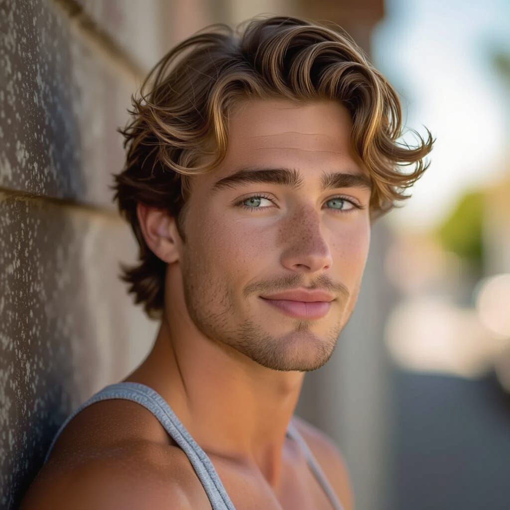 Dreamy Portrait of a Smiling Young Man