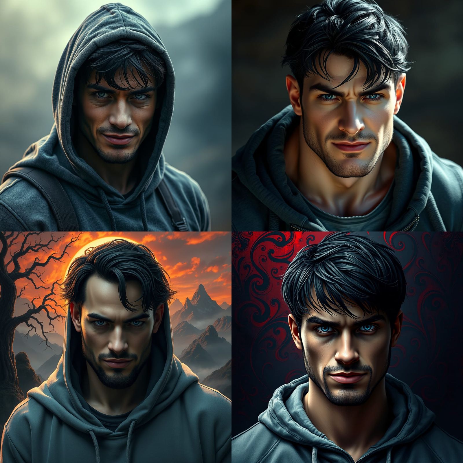 Evil Smiling Young Man in Fantasy Concept Art