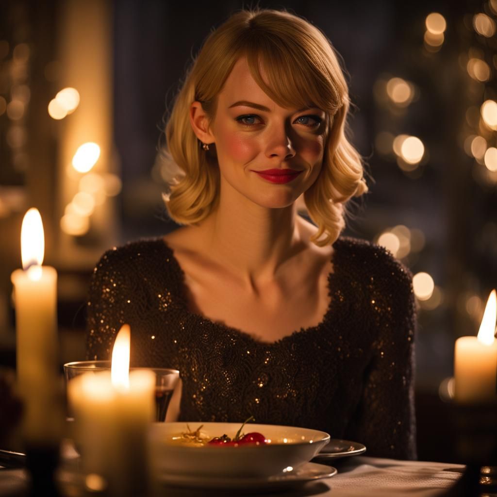 Candlelit Dinner with Popular actress Emma Stone like Spider...