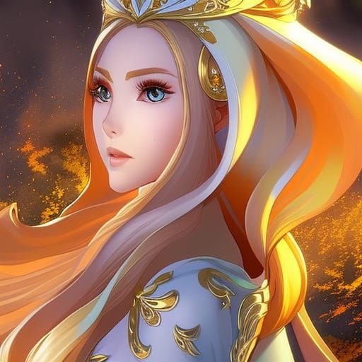 Intricately Detailed Princess Portrait in Splash Art Style