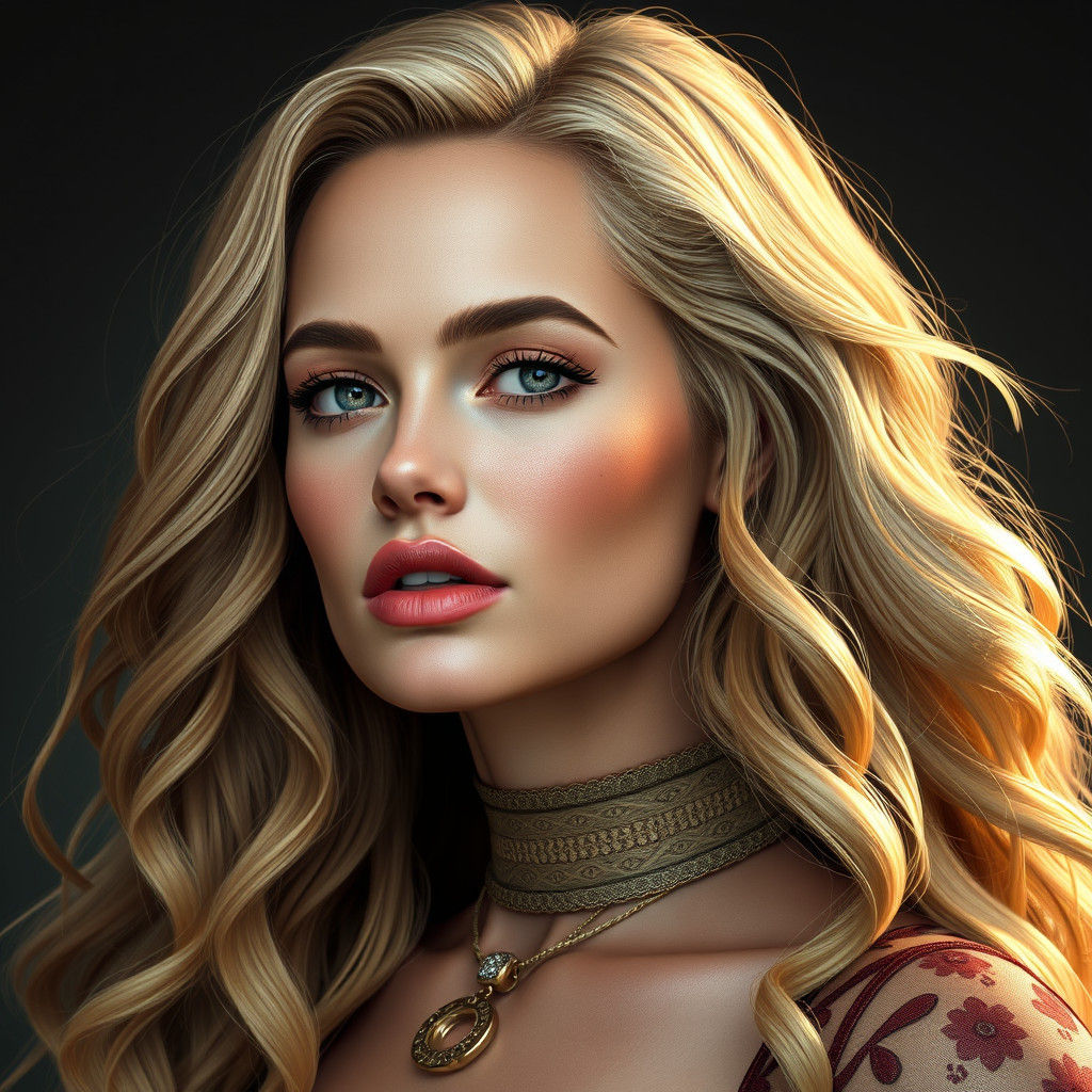 Composite Portrait in Art Nouveau Hyperrealism