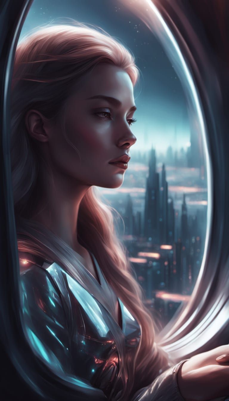 Futuristic Cityscape Beauty in Golden Hour