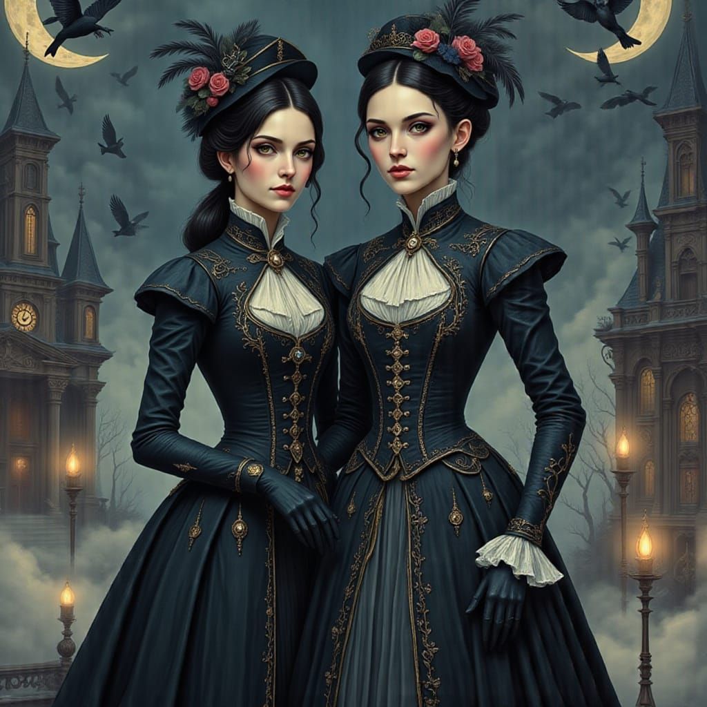 Victorian Steampunk Lady in Gothic Portrait