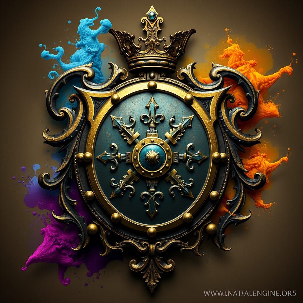 Steampunk Cooper Coat of Arms Shield Family Crest