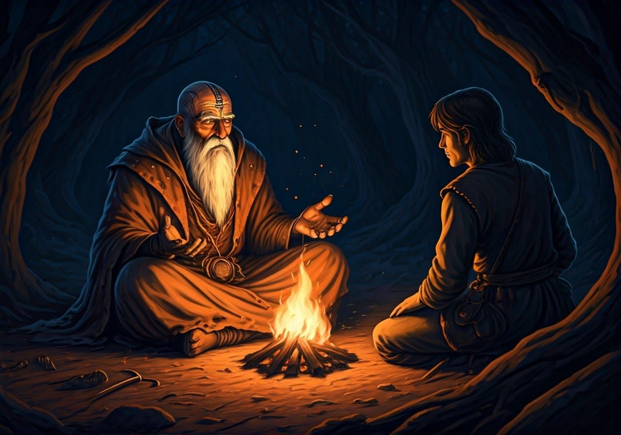 Fantasy Art: Prophet by Campfire, Dungeons and Dragons Style