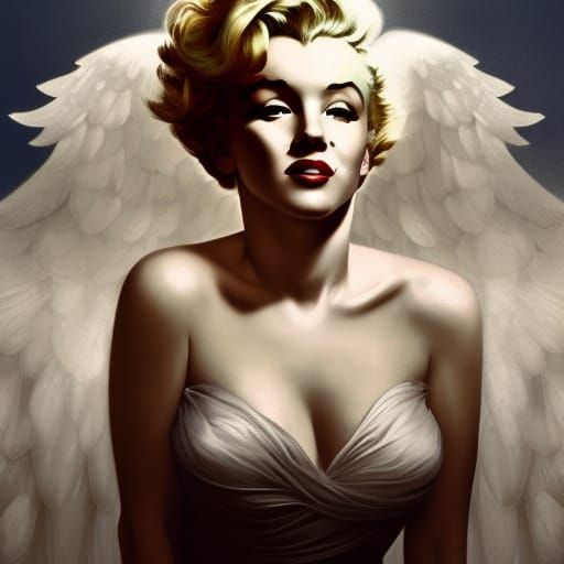Marilyn Monroe as Angel: Detailed Concept Art