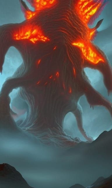 Lava Monster Emerges from Fiery Volcano