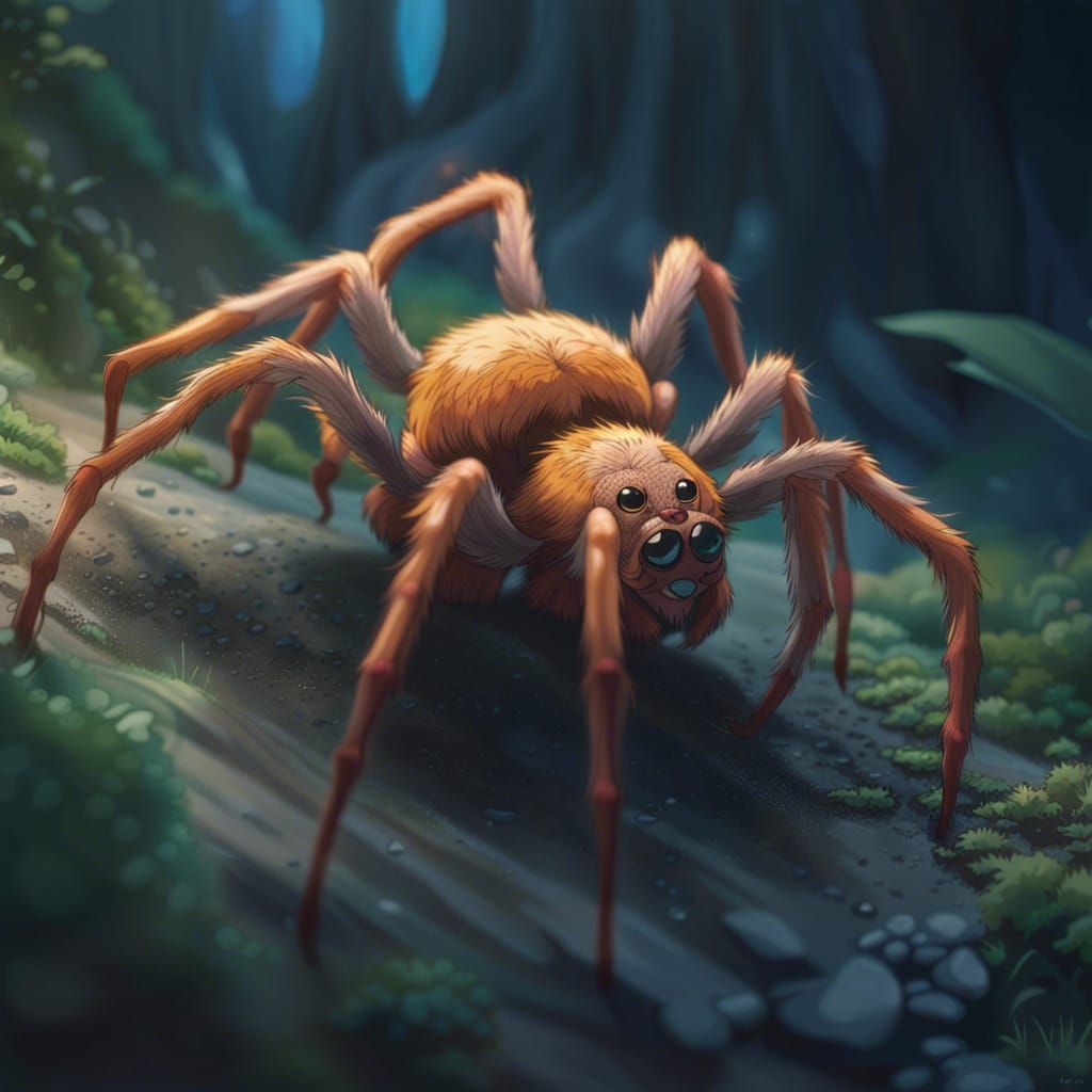 Furry Spider Character Design in Anime Style