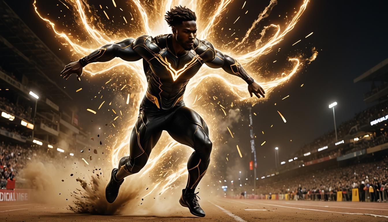 Athlete Embodies Speed and Transcendent Power