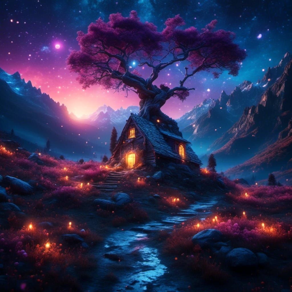 Mountain Dusk: Fantasy Realism Concept Art