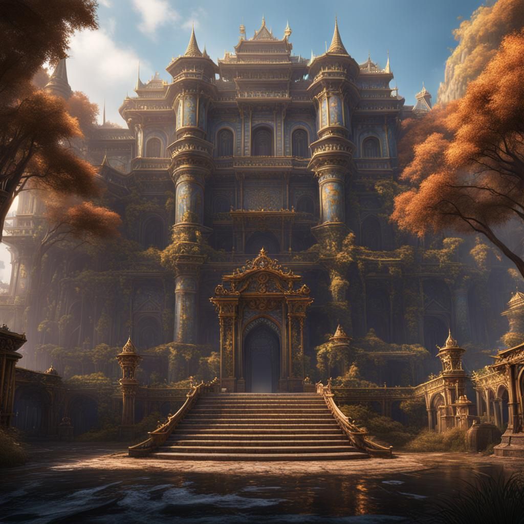 Fantastical Palace Concept Art in Deep Color