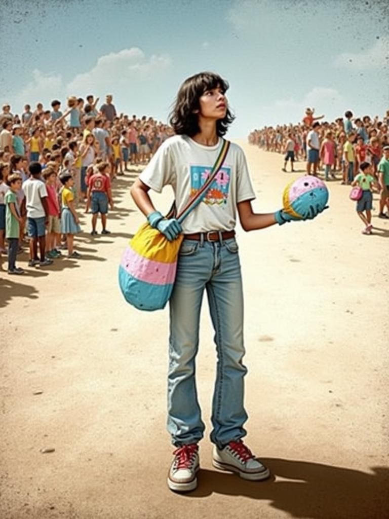 Confused Teens Illustration in Bold, Vibrant Colors