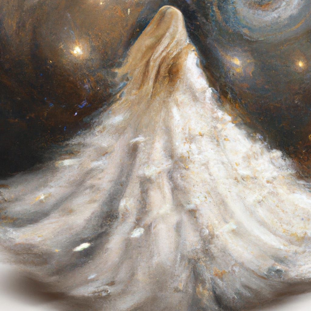 Woman's Hair Dissolving into Glitching Starry Cosmos