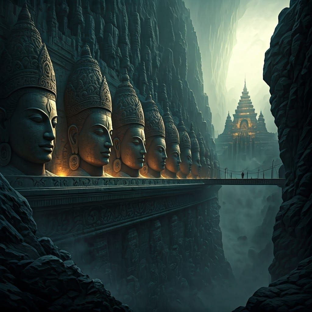 Epic Temple Architecture in Dark Fantasy Style