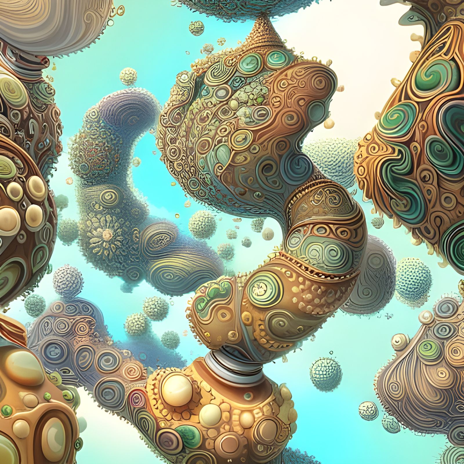Fantastical Fractal Nanotechnology Artwork in 3D
